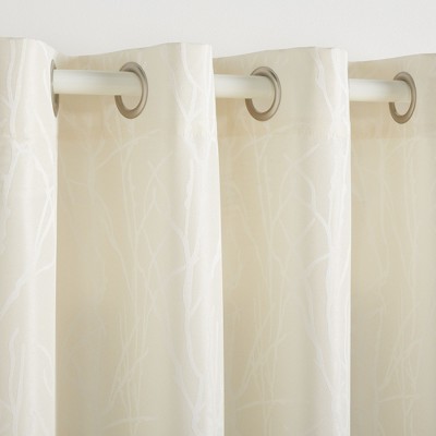 Ivory Light-Filtering Polyester Grommet Window Panel Pair