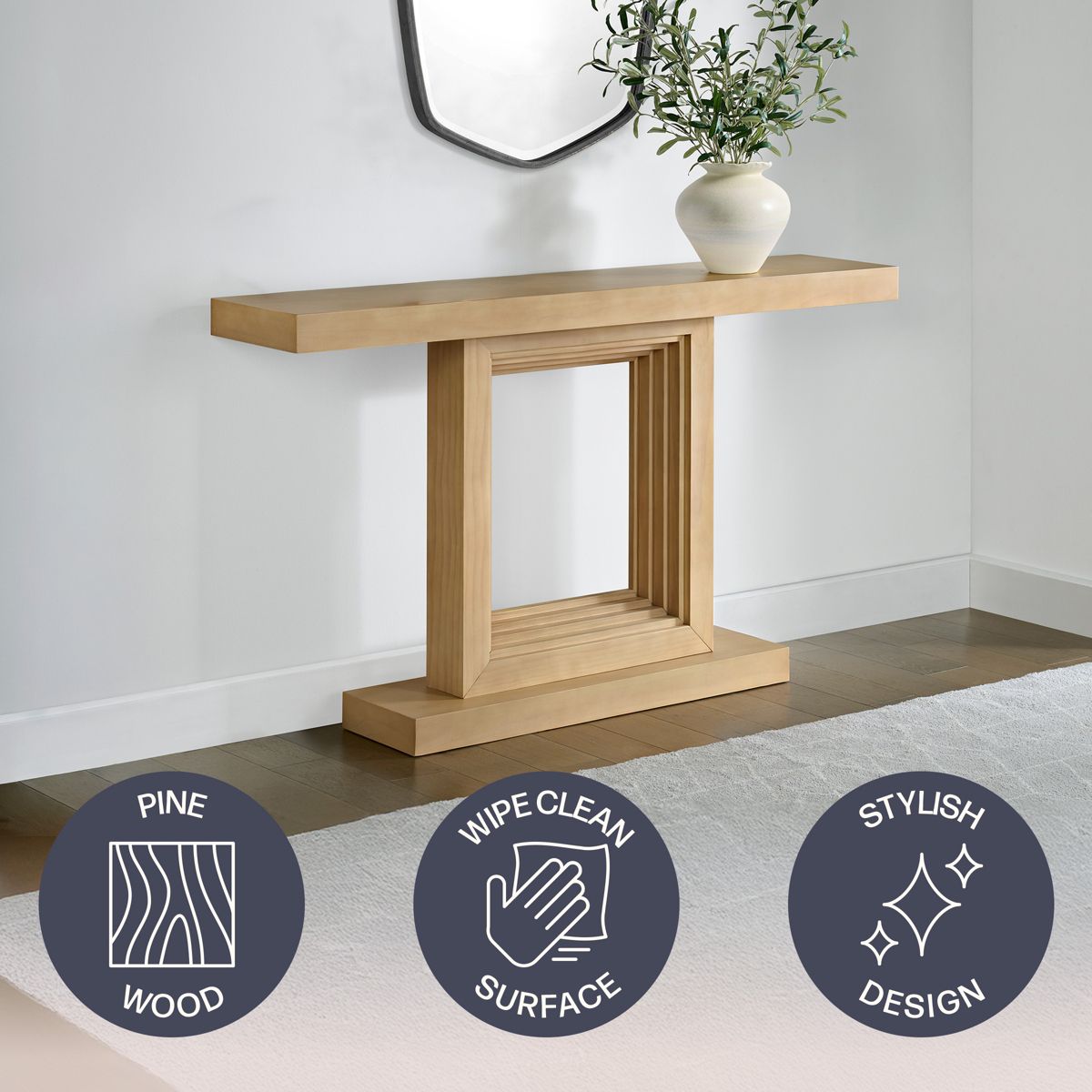 Pismo Solid Wood Console Table 56 Inch - thumbnail 2
