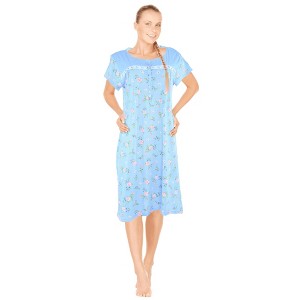JEFFRICO Womens Short Sleeve Nightgowns Sleepwear Soft Pajama Dress Nightshirts - 1 of 4