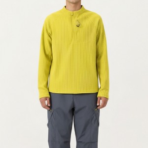 Anna-Kaci Active Men's Long Sleeve Quarter Zip Fleece Pullover with Mock Neck and Textured Waffle Knit Fabric - 1 of 4