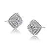 Elegant Gold Plated Square Shape Stud Earrings with Cubic Zirconia Pave Detailing for a Touch of Sparkling Sophistication - 4 of 4