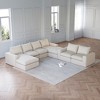 Oversized Corduroy Cloud 6-Module Sectional Sofa with Chaise, U-Shaped Modern Upholstered Sofa, Neck Pillows, High-Density Foam, No Assembly Needed - 3 of 4