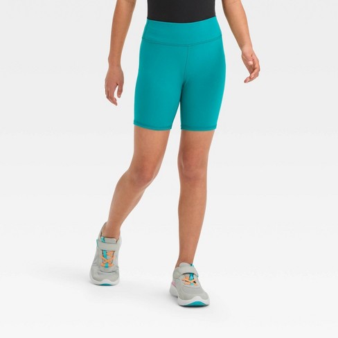 Girls' Core Bike Shorts - All In Motion™ Turquoise Green Xl : Target