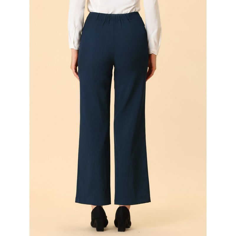 Allegra K Women's High Waisted Straight Leg Solid Color Business Work Pants, 4 of 6