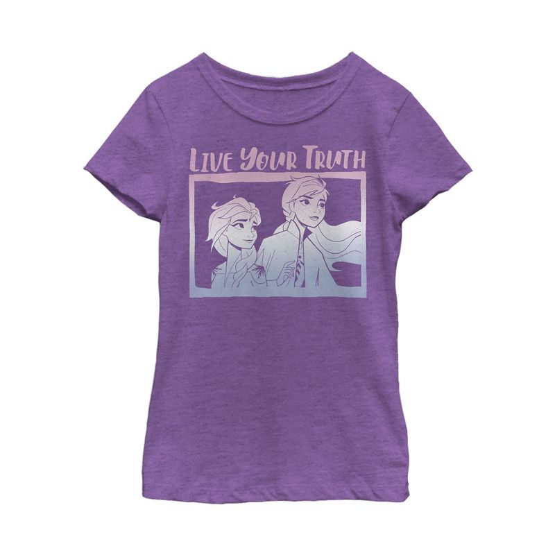 Girl's Frozen 2 Sister Live Truth T-Shirt, 1 of 4
