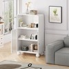 KTMBDW Bathroom Floor Cabinet with Glass Door ,Open Storage Space and Shelves, Free-Standing Cupboard for Kitchen, Living Room Bathroom - 4 of 4
