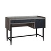 Vynxaria Space-Efficient Desk - Gray/Brown Finish, Adjustable/Fixed Shelves, Full-Extension Drawer, Top Shelf - 3 of 4