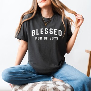 Simply Sage Market Blessed Mom of Boys Garment Dyed Tee - 1 of 4