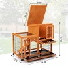 LAOTIES Detachable Wooden Rabbit Hutch With Wheels,Removable Trays,Waterproof Roof And Large Play Area For Rabbits And Small Animals - 2 of 4