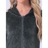 cheibear Women's Flannel Fluffy Plush Long Zip Front Bathrobe with Pockets - 4 of 4