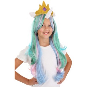 HalloweenCostumes.com One Size Fits Most  Girl  My Little Pony Kid's Princess Celestia Wig, Pink/Blue/Blue - 1 of 3