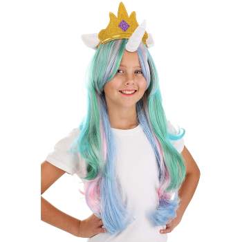 HalloweenCostumes.com One Size Fits Most  Girl  My Little Pony Kid's Princess Celestia Wig, Pink/Blue/Blue