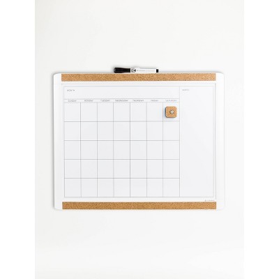 U Brands 20"x16" PINIT Magnetic Dry Erase Calendar Board