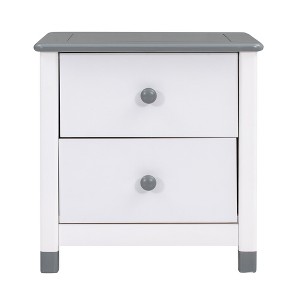 TiramisuBest Wooden Nightstand with Two Drawers with White+gray for Nightstands - 1 of 4