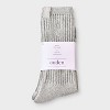 Women's Ultra Soft Ribbed Cushioned Slouch Crew Socks with Woven label - Auden™ 4-10 - 2 of 4
