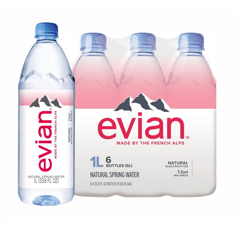 Evian Natural Spring Water - 6pk/33.8 fl oz Bottles, 1 of 8