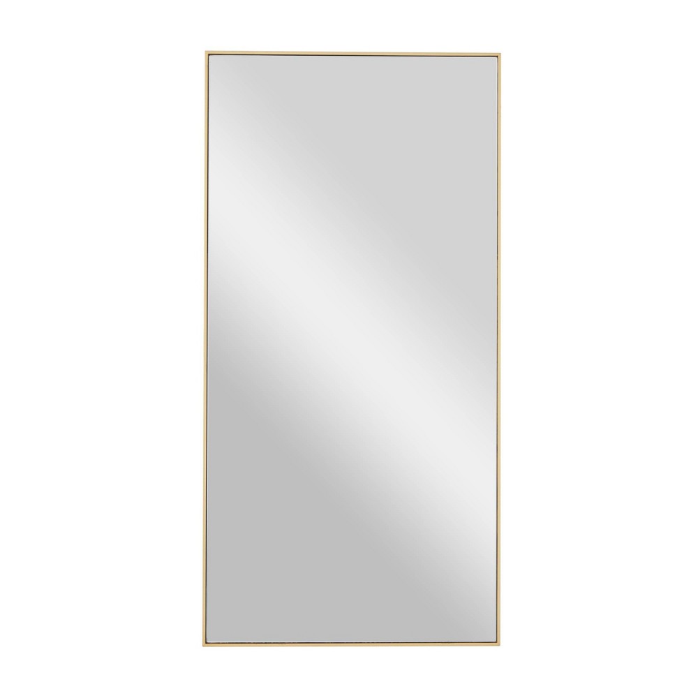 Photos - Wall Mirror Wood  with Thin Frame Gold - Olivia & May