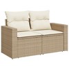 vidaXL 6 Piece Patio Sofa Set with Cushions Poly Rattan - Beige and Cream without Storage - 4 of 4