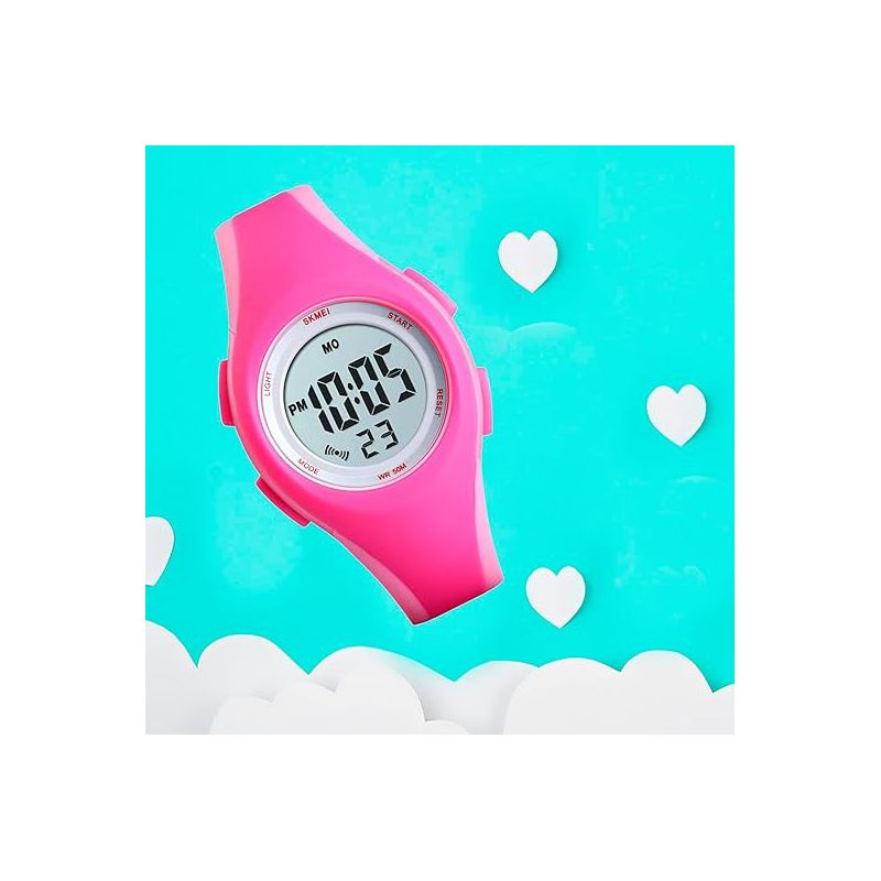 Kid's Fashionable Luminous Waterproof Watch Digital Sport Watch, Pink, 3 of 6