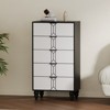 Modern Wooden 5 Drawer Dresser with Vintage Pattern Design, Tall Dresser for Closet - 4 of 4