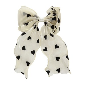 Unique Bargains Women's Cute Heart Hair Pins 12.20"x6.89"x0.98" Black Beige 1 Pc - 1 of 3