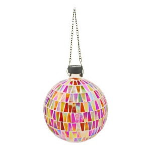 Very Cool Stuff Mosaic Glass Gazing Globe with Hanging Chain, Red Tile, 10in - 1 of 2