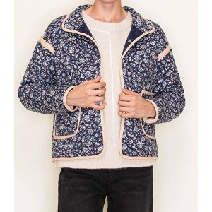 Women's Polar Collar Button Closure Floral Quilted Jacket - STACCATO - 1 of 1