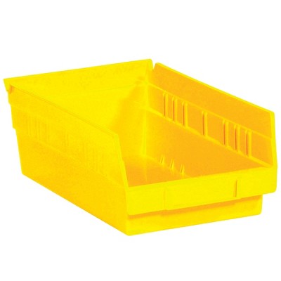 Box Partners Plastic Shelf Bin Boxes 11 5/8" x 6 5/8" x 4" Yellow 30/Case BINPS103Y