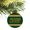 North Dakota State NDSU Stripes Mini Small Tiny Wood Christmas Tree Holiday Ornament - 3 of 4