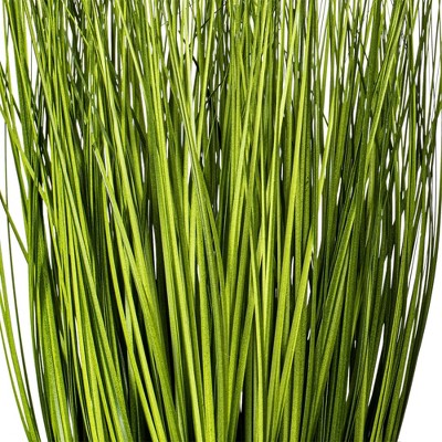 Vickerman 11.5" Green Plastic Potted Grass in White Pot