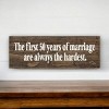 Slickblue Marriage Humor Wood Sign, 3.5x10 Solid Pine, Routed Slot & Shelf Edges, Multiple Colors - 3 of 3