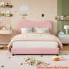 Twin/Full/Queen Size Bed Frame for Kids w/ Velvet Upholstered Headboard, Cute Low Profile Platform Bed for Girls and Boys - 3 of 4