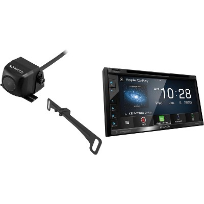 Kenwood DNX577S Navigation Receiver with CMOS-230LP Rearview Camera with License Plate Mounting Hardware