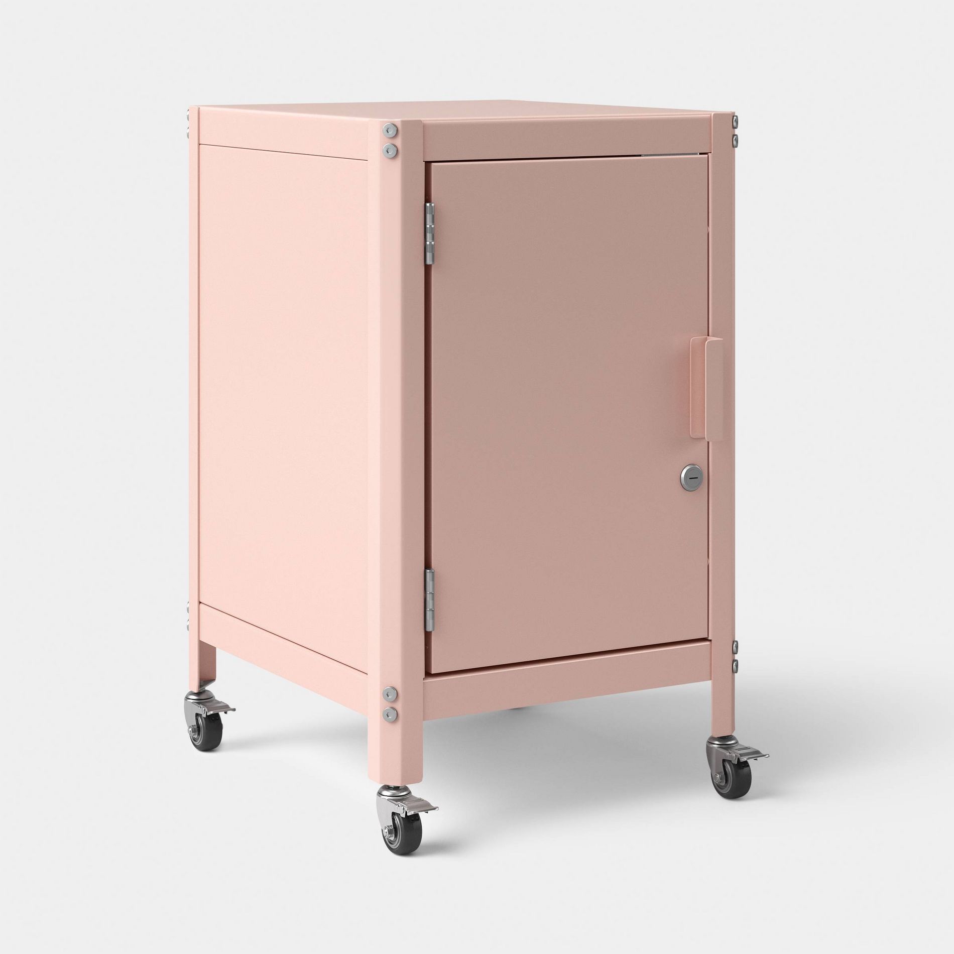 Dorm Metal Rolling Locker Storage Cabinet with Lock Pink - Room Essentials™ Assembly Required