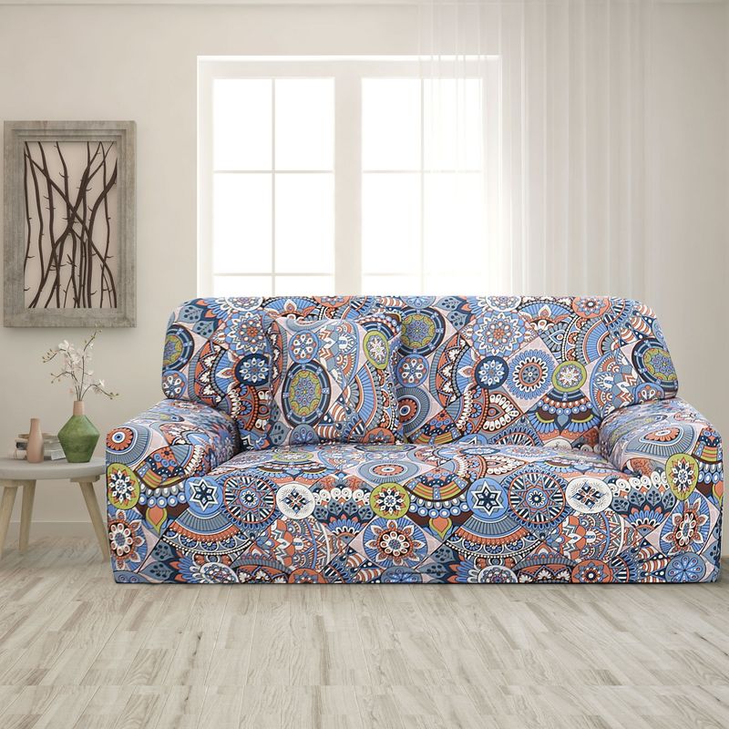 PiccoCasa Stretch Sofa Cover Printed Couch Slipcover for Sofas Elastic Furniture  with One Pillowcase, 3 of 5