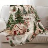 Festive Christmas Trees Print Blanket Soft and Warm Perfect Holiday Gift. - 2 of 4