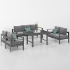 Heynemo Aluminum Patio Furniture Set,5 Pieces Modern Outdoor Conversation Set Sectional Sofa with Upgrade Cushion and Dining Table - 4 of 4