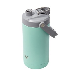 Byo 64 Oz Double Walled Insulated Stainless Steel Bottle (Mint), BPA-Free Leakproof Chug Lid, Durable Sweat-Proof Silicone Grip Handle - 1 of 3