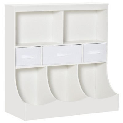 Vynxaria Kids Bookcase - Toy Storage Organizer Cabinet with Drawers for Toys, Clothes, and Books in White for Children¡¯s Rooms