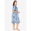 Dreams & Co. Plus Size Short Floral Print Cotton Gown - 4 of 4