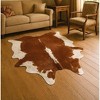 Home Mart Goods 6' x 7' Feet Brown White Cowhide Handmade Soft Large Cow Hide Cow Skin Leather Animal Area Rug - 2 of 4