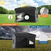 10x10 Pop Up Canopy with 4 Sidewalls-Waterproof Outdoor Portable Canopy Tent with Carry Bag, Stakes & Guy Lines-for Camping, Beach, Backyard - 3 of 4
