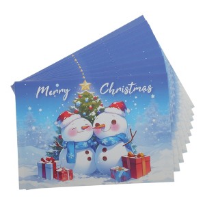Unique Bargains Christmas Greeting Card Blue White 4.5x3.1 Inch 10 Pcs - 1 of 4