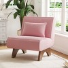 SEVOBAL Modern Upholstered Chair, Corduroy Reading Comfy Single, Robust Build Accent Armless Stripe Chair with Wooden Leg, Pink, 29.53"*31.5"*32.68" - 2 of 4