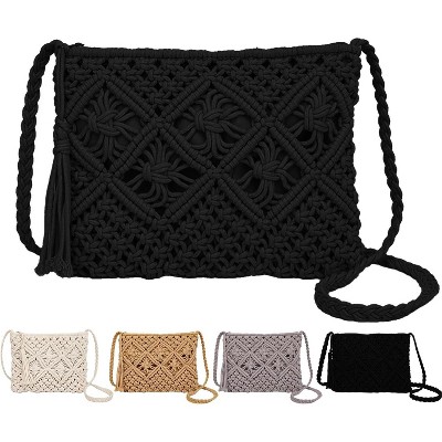 Crossbody Bag Purse For Women Bohemian Shoulder Bag Woven Crochet Purse For Summer Beach Travel Clutch Handbag