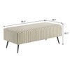 NicBex Upholstered Bench,48.3 inch Corduroy Ottoman with Metal Legs for Living Room,Entryway - 3 of 4