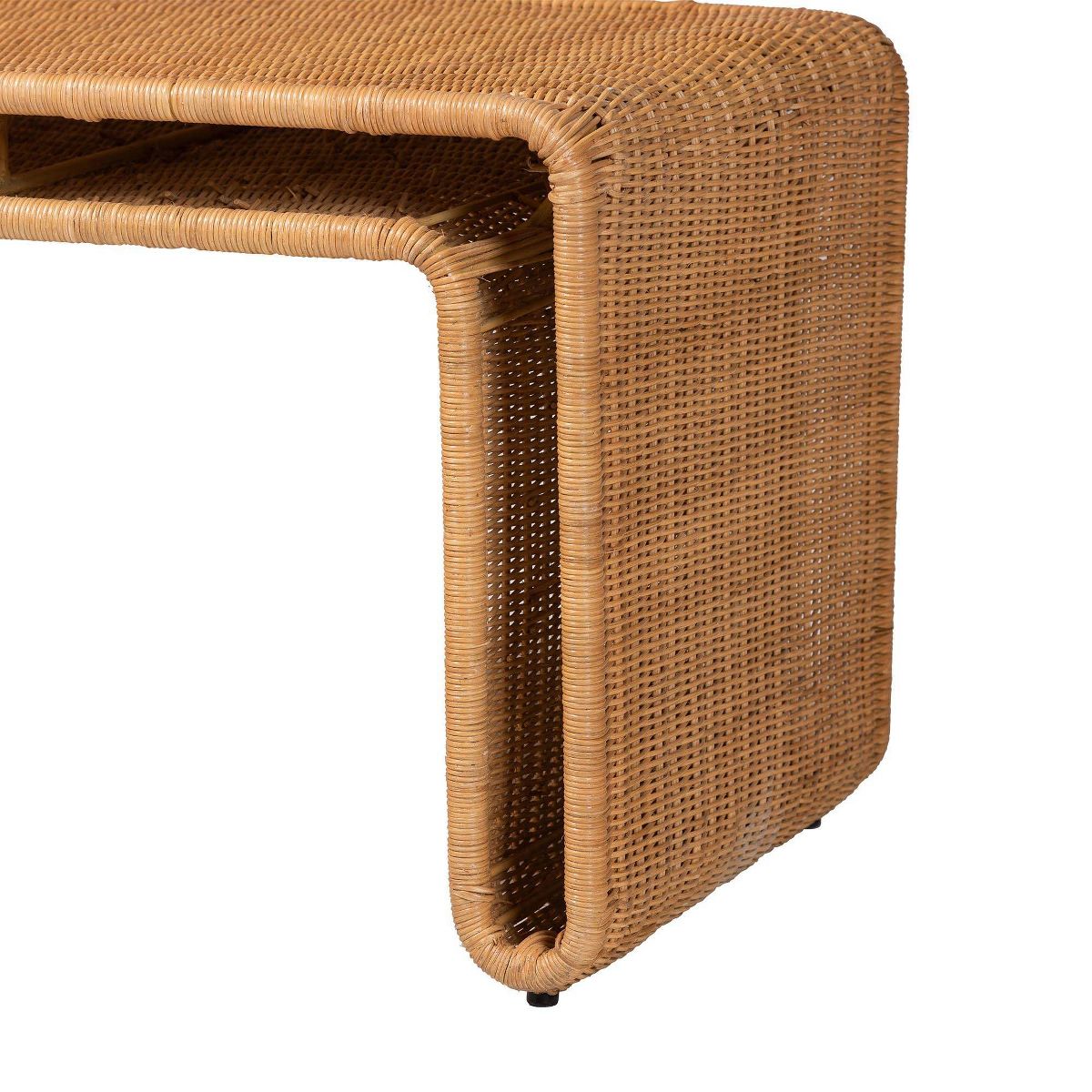 bali & pari Nevada Bohemian Rattan Accent Bench Light Honey
