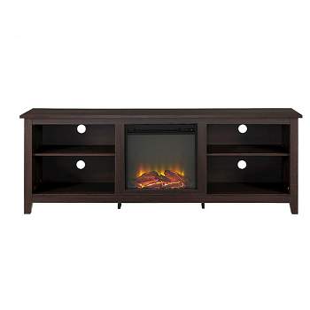 Ackerman Modern Open Storage with Electric Fireplace TV Stand for TVs up to 80" - Saracina Home
