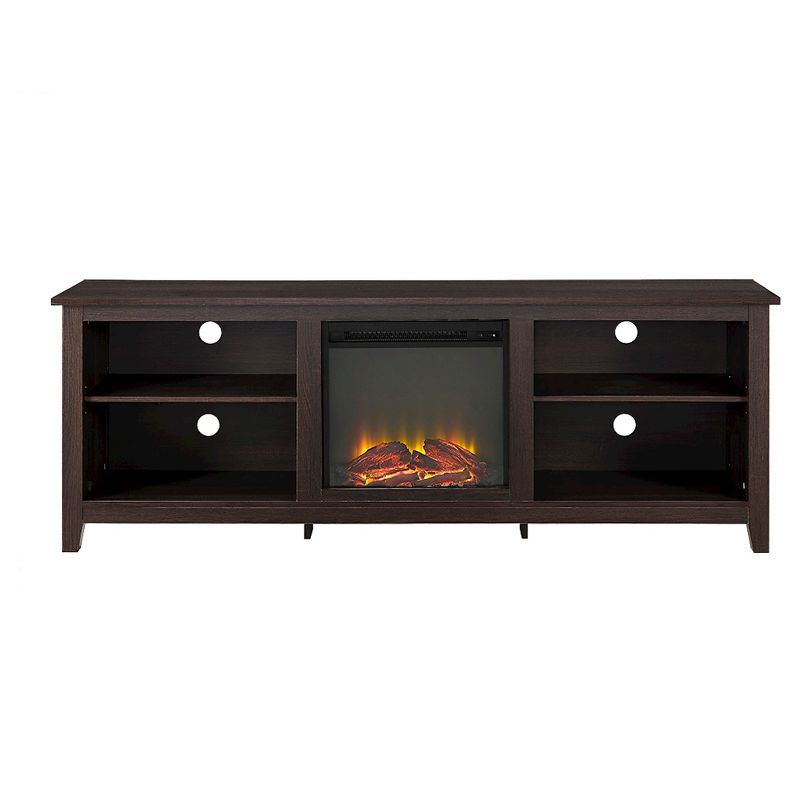 Ackerman Modern Open Storage with Electric Fireplace TV Stand for TVs up to 80" - Saracina Home, 1 of 19