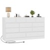 Homhougo Dresser for Bedroom,12 Drawer Dressers & Chests of Drawers, Wood Storage Drawer Dresser with Power Outlet, 61 Inch White - 3 of 4